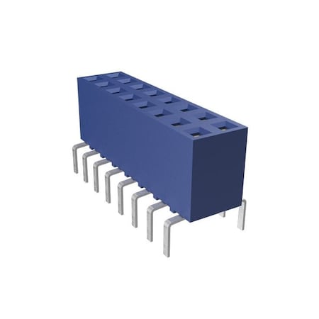 Fci Board Connector, 14 Contact(S), 2 Row(S), Female, Straight, 0.1 Inch Pitch, Solder Terminal, Blue 66953-007